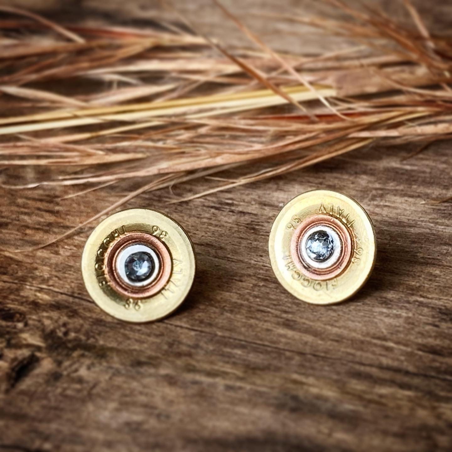 410 shotgun shell gemstone stud earrings sterling stud Etsy