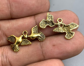 30pcs dark gold-tone dove's wing charms h1572 30pcs dark gold-tone dove's wing charms h1572