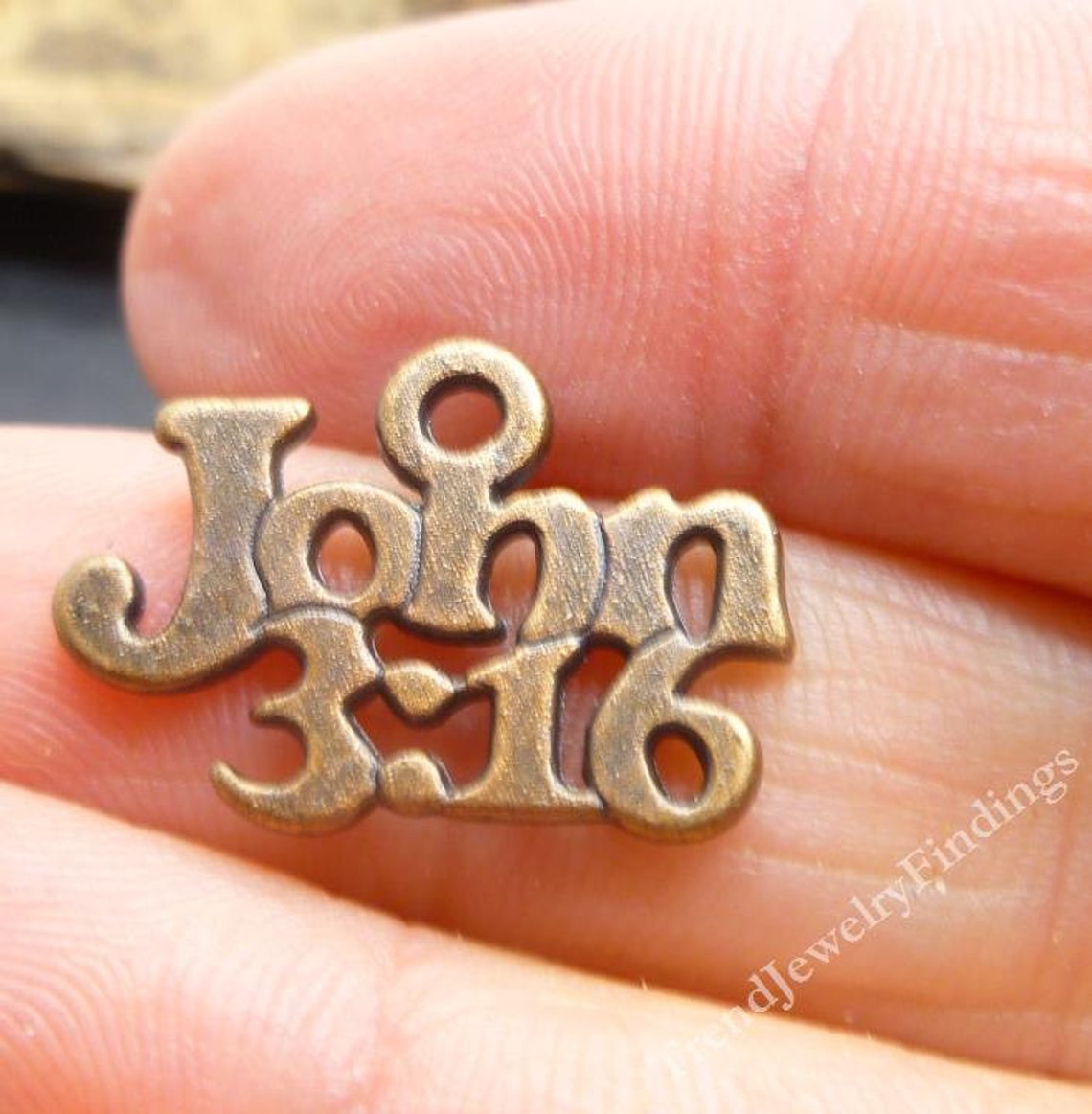 10 Christian Charms John 316 Antique Tibetan Copper Tone Etsy