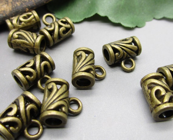Pack Of 10 Pcs Leaf Charms Antique Tibetan Bronze Tone 2 Sided TE1328