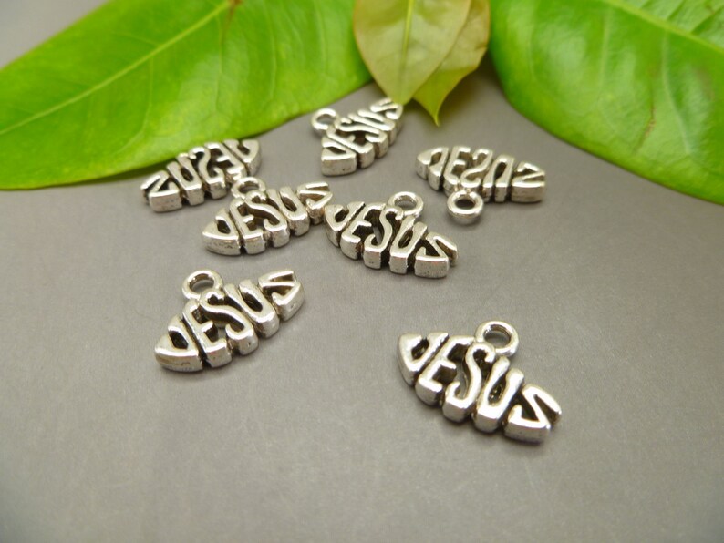 BULK 25 Christian Charms Jesus Charms Antique Silver Tone Etsy