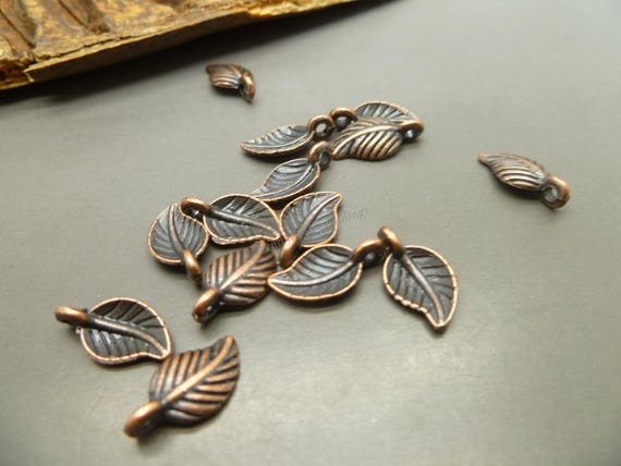 50pcs copper-tone leaf charms findings H1893 50pcs copper-tone leaf charms findings H1893