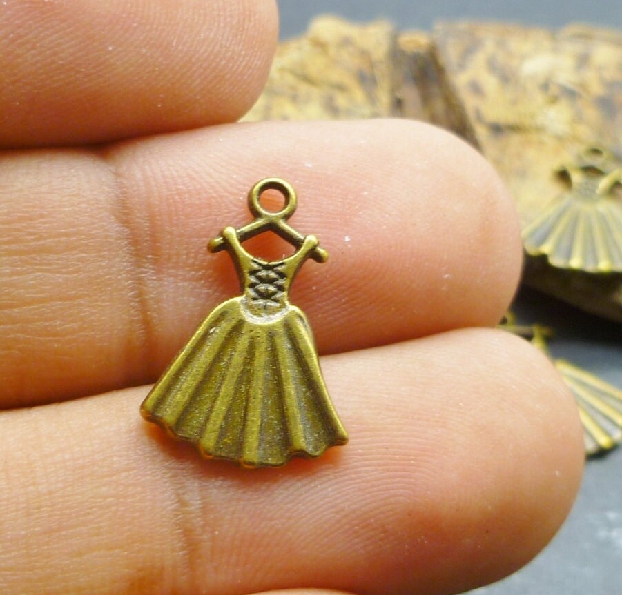 Lot of 15 Bronze Tone Princess charms Dress Charms Fashion Etsy