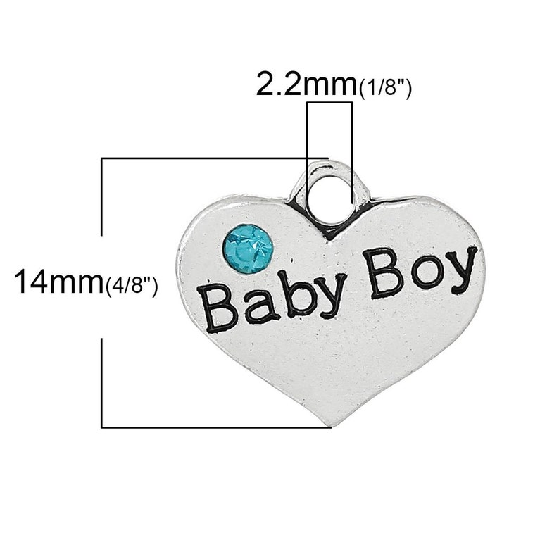4 Baby BOY Charms in antique Silver Tone Babyshower charms Etsy