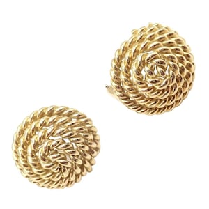 Rare! Authentic Vintage Tiffany & Co 18k Yellow Gold Large Coiled Rope Earrings