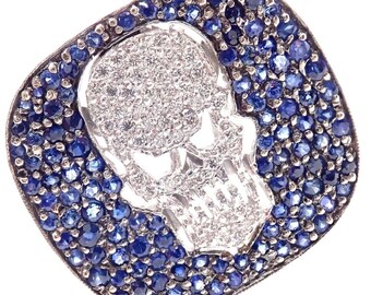 Authentic Loree Rodkin 925 Silver Skull Charm Necklace With Box