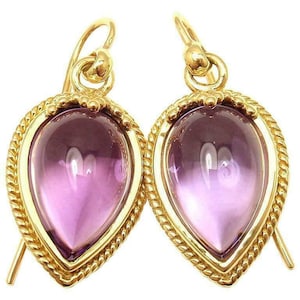 New! Authentic Temple St. Clair 18k Yellow Gold Chinese Bead Amethyst Earrings