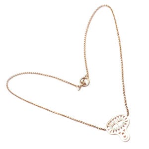 Authentic! Hermes Chaine D'ancre Divine 18k Rose Gold Diamond Necklace Cert Box
