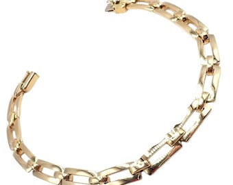 Authentic! Cartier Vintage 18k Yellow Gold Link Bracelet 1993
