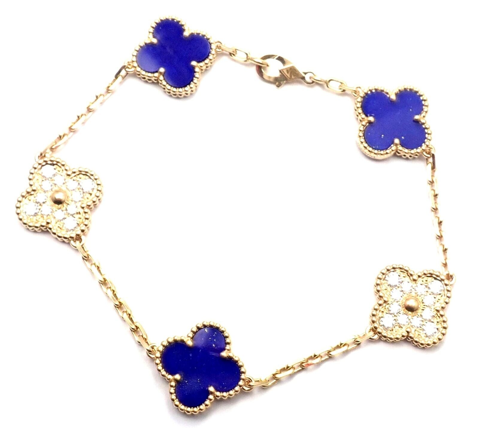 Van Cleef & Arpels Vintage Alhambra Bracelet 5 Motifs - 18K Yellow Gold  Station, Bracelets - VAC22004