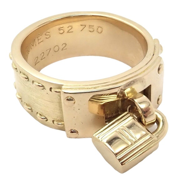 Rare! Authentic Vintage Hermes 18k Yellow Gold "H… - image 1