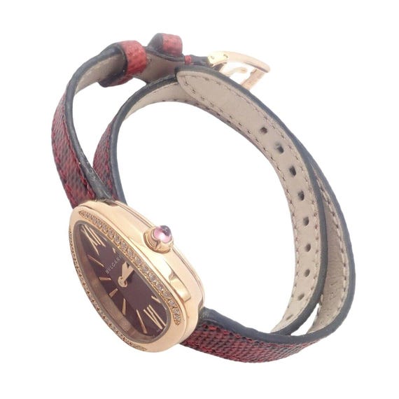 Bulgari 18k Rose Gold Diamond Tubogas Red Serpenti Snake Watch + Band + Tool Bulgari 18k Rose Gold Diamond Tubogas Red Serpenti Snake  main image 2