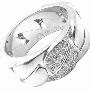 Autêntico! Anel Cartier La Donna em ouro branco 18k com diamantes, tamanho 6, tamanho 53