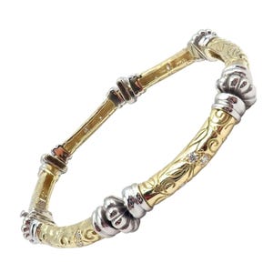 Vintage SeidenGang 18k Yellow + White Gold Diamond Laurel Collection Bracelet