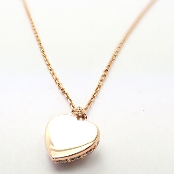 Authentic! Cartier Small Heart 18k Rose Gold Pave… - image 5