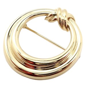 Authentic! Tiffany & Co 18k Yellow Gold Large X and O Open Circle Pin Brooch