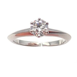 Authentic Tiffany & Co. Platinum 0.31Ct Diamond G/Vs1 Engagement Ring 4.25 Cert