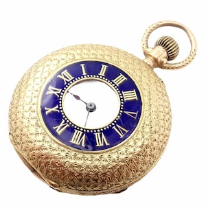 Vintage! Swiss 14k Yellow Gold Ladies Pocket Watch 33mm High Grade Movement