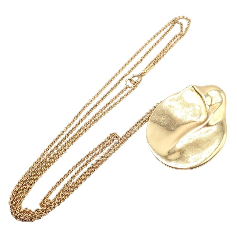 Tiffany & Co Peretti 18k Yellow Gold Madonna Pendant Extra Large Necklace 30" | Fortrove