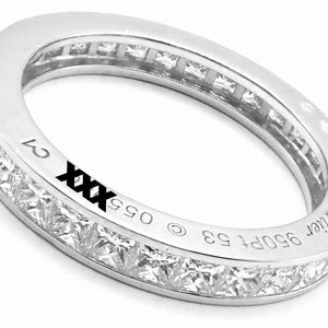 Cartier Platinum Princess Cut Diamond Eternity Band Ringmaat 53 US 6,75 Papier