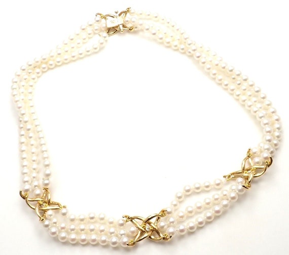 Authentic! Tiffany & Co 18k Yellow Gold Diamond 3… - image 8