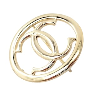 Rare! Cartier 18k Yellow Gold Signature Classic Large Double C Belt Buckle