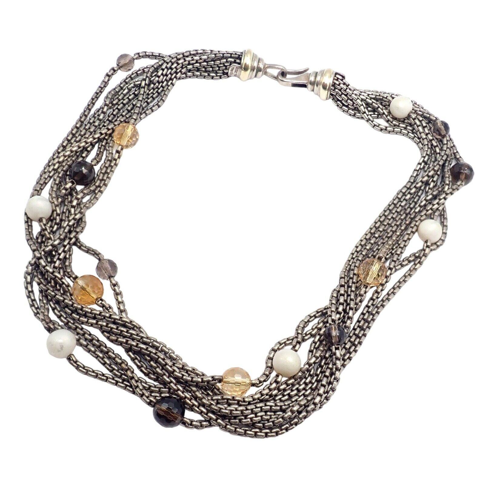 David Yurman DY 18k Yellow Gold Sterling Silver 8 Strand Box Chain