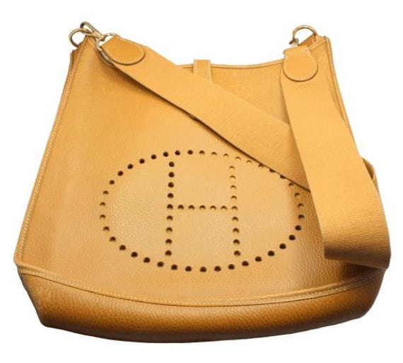 Authentic Hermes Evelyne Natural Tan Clemence Leather GM Handbag Purse Etsy UK