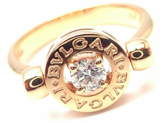 Authentic! BULGARI BVLGARI 18k Rose Gold Diamond … - image 1