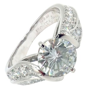 Authentic! Van Cleef & Arpels Platinum 1.88ct VVS1 E Diamond Engagement Ring GIA