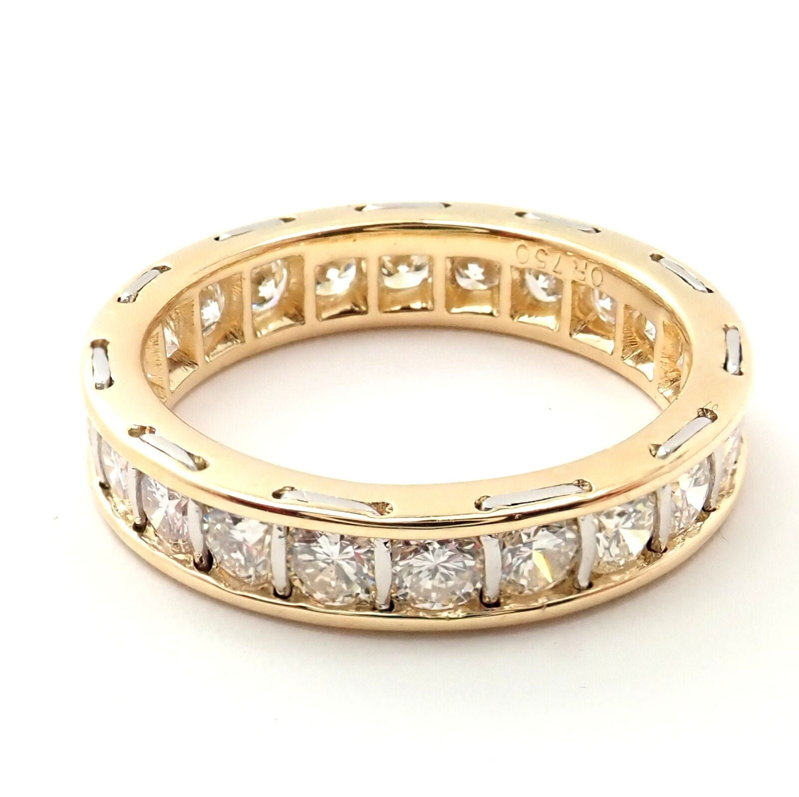 Rare! Vintage Authentic Cartier 18k Yellow Gold Diamond Eternity Band ...