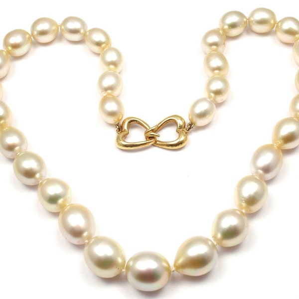 Rare! Authentic Andrew Clunn 18k Yellow Gold Golden Tahitian Pearl Necklace