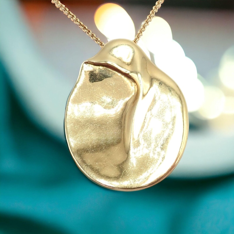 Tiffany & Co Peretti 18k Yellow Gold Madonna Pendant Extra Large Necklace 30" | Fortrove