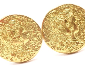 Authentic Salvador Dali D'or for Piaget 18k & 22k Yellow Gold Cufflinks Box 1966