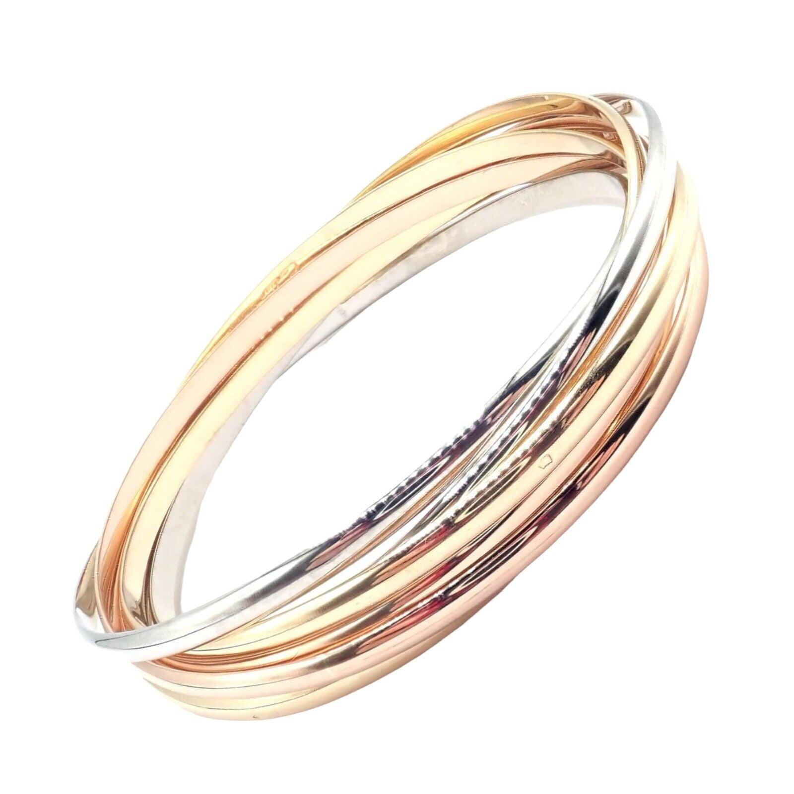 Authentic Vintage Cartier 18k Tricolor Gold 7 Band Trinity Bangle Bracelet Etsy