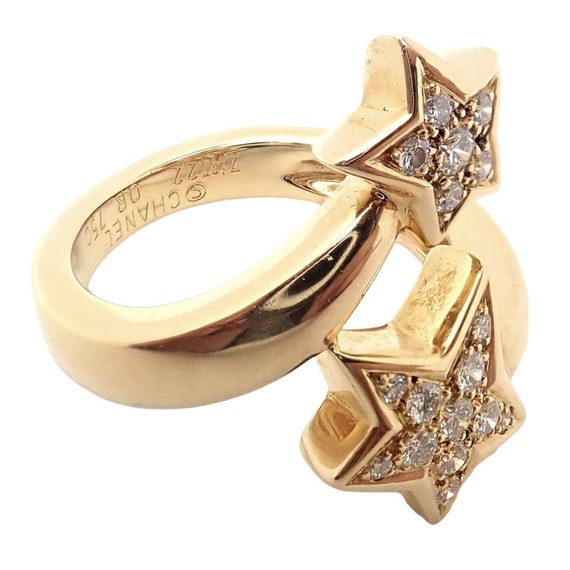 Authentic! Chanel Comete 18k Yellow Gold Star Dia… - image 2