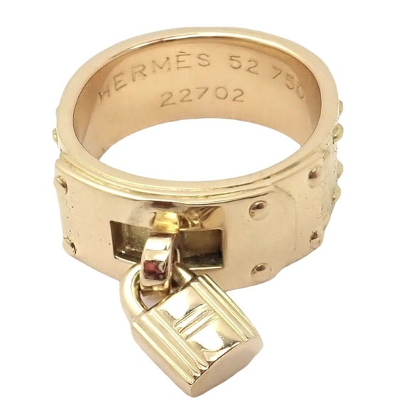 Rare! Authentic Vintage Hermes 18k Yellow Gold "H… - image 2