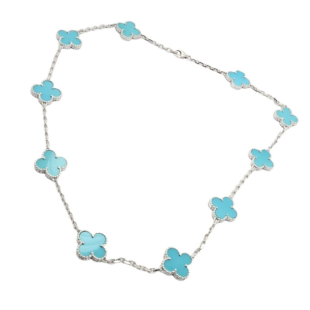 Van Cleef & Arpels Turquoise Vintage Alhambra Necklace - 18K Yellow Gold Pendant  Necklace, Necklaces - VAC25629 | The RealReal