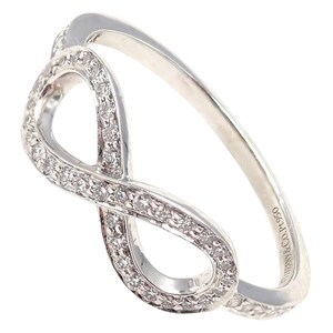 Tiffany & Co Platinum 0.12ct Diamond Infinity Stacking Ring sz 6.5