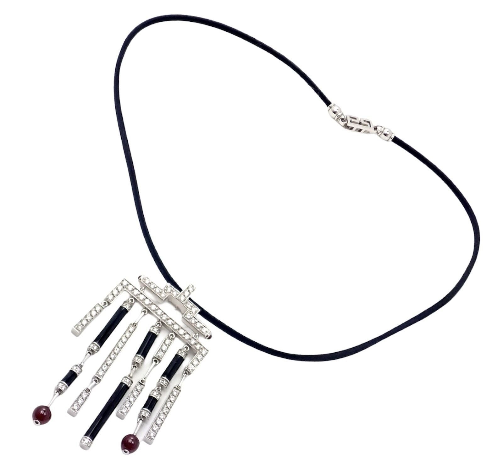 Cartier Le Baiser Du Dragon 18k White Gold Onyx Ruby Diamond