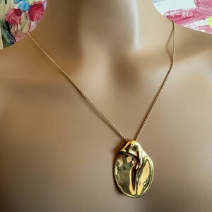 Tiffany & Co Peretti 18k Yellow Gold Madonna Pendant Extra Large Necklace 30" | Fortrove