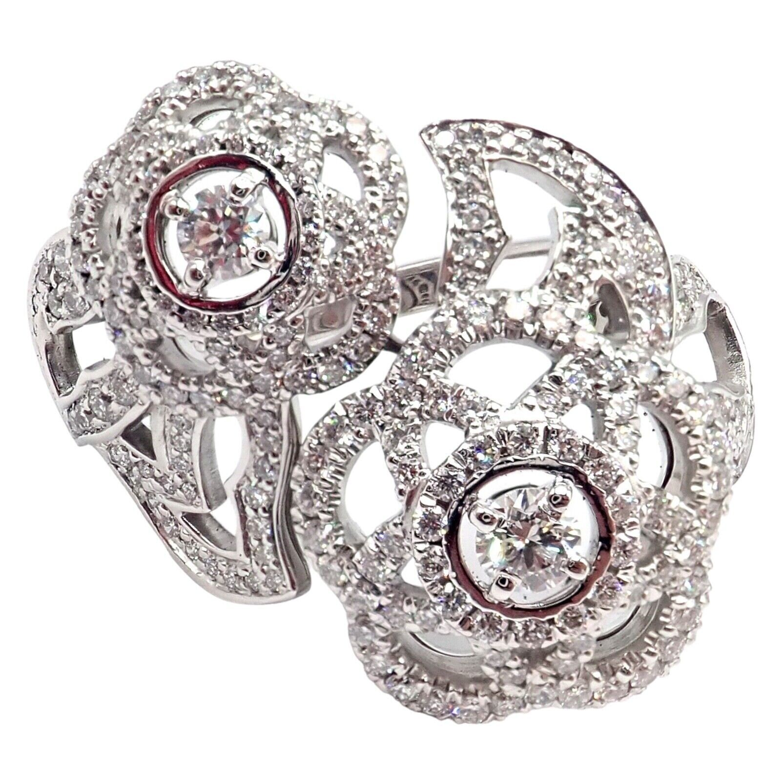 Authentisch Chanel Camellia Zwei Blumen 18k WeiBgold Diamant Ring Etsy