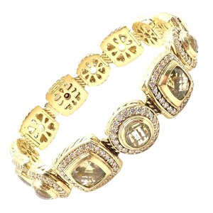 David Yurman Albion 18k Yellow Gold Diamond Lemon Citrine Link Bracelet