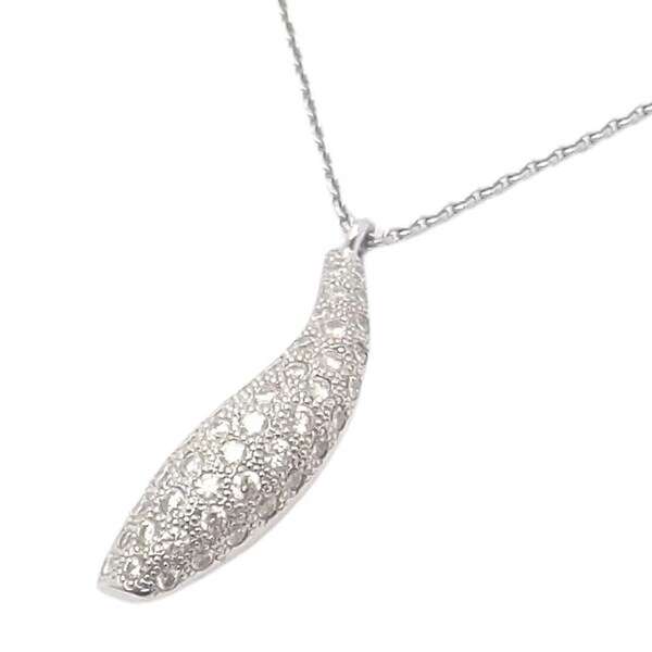 Authentic! Tiffany & Co 18k White Gold Frank Gehry Diamond Fish Necklace