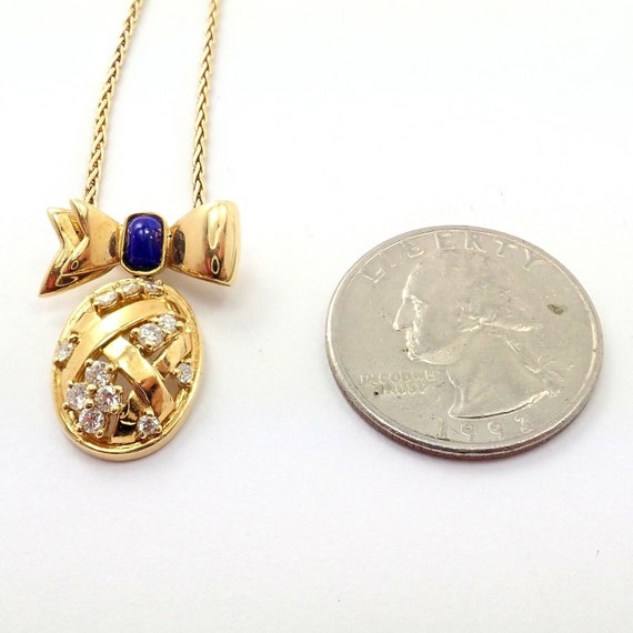 Authentic! Christian Dior 18k Yellow Gold Lapis D… - image 4