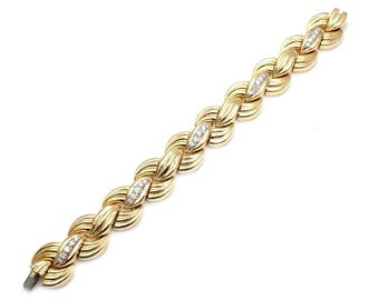 Rare! Vintage Van Cleef & Arpels VCA 18k Yellow Gold 1.75ctw Diamond Bracelet