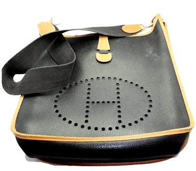 HERMES PARIS Trim bag in H canvas and Gold leather, …