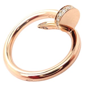 Authentisch! Cartier Juste Un Clou 18k Rose Gold Diamant Nagelband Ring Größe 53