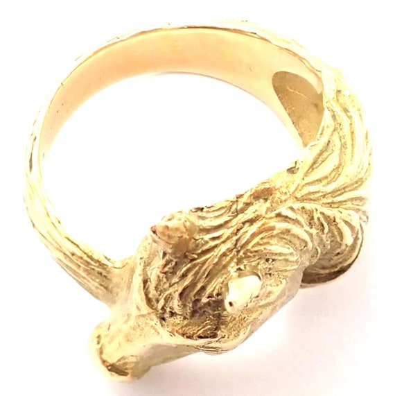 Authentic! Vintage Hermes 18K Yellow Gold Horse B… - image 6