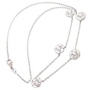 Van Cleef & Arpels Platinum Diamond Five Flower Fleurette Necklace Paper